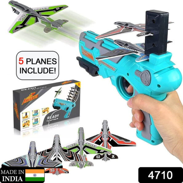 Airplane Launcher Gun Toy with Foam Glider Planes, Outdoor Games for Children, Best Aeroplane Toys for Kids, Air Battle Gun Toys  ( 5 Plane Include ) 2